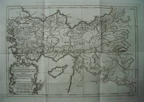 Mappa Antica Della Spedizione Di Ciro Il Giovine, Grecia E Asia, d'Anville, Fine XVIII Secolo