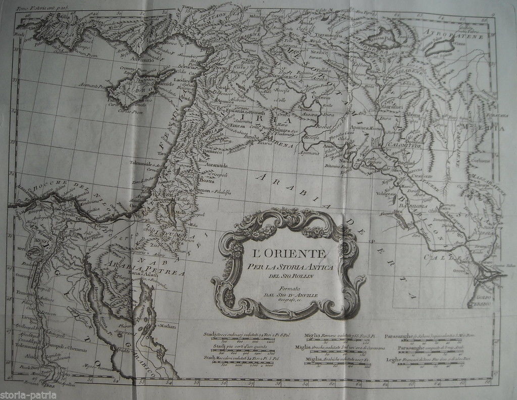 Mappa Antica Dell'Oriente E Del Mediterraneo (Grecia, Cipro, Egitto) Del XVIII Secolo