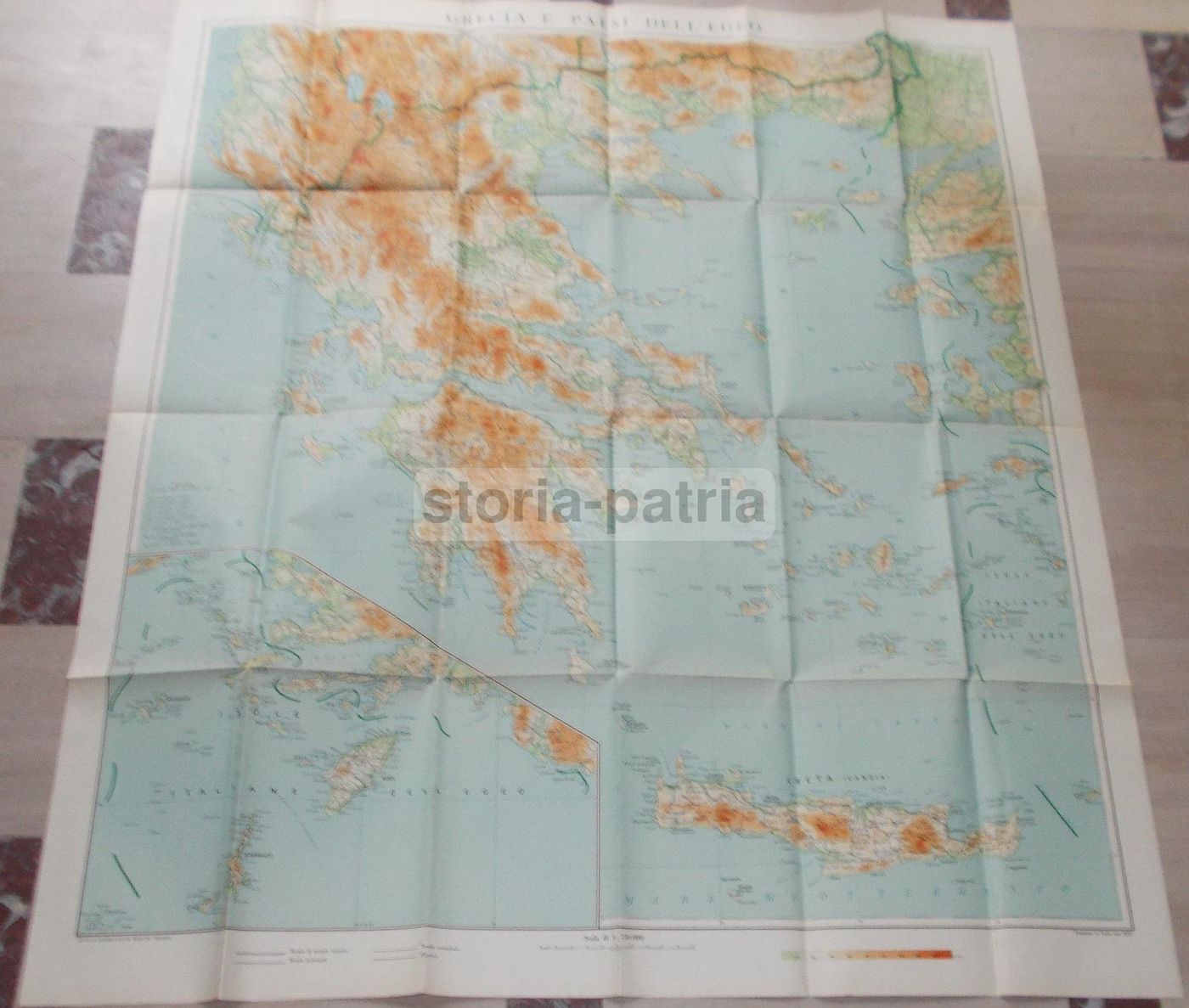 Mappa Grecia, Egeo, Creta E Rodi 1940   Istituto Geografico De Agostini