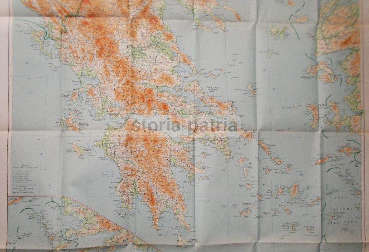 Mappa Grecia, Egeo, Creta E Rodi 1940   Istituto Geografico De Agostini