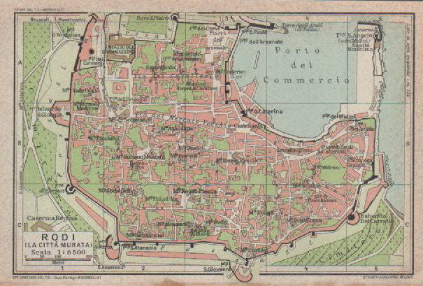 Mappa Topografica Di Rodi Città Murata, Anni '20
