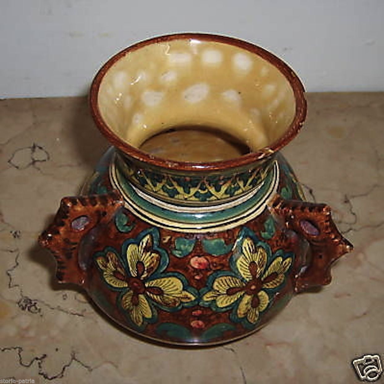 Ceramica Di Gubbio Decorata Floreale, Primi '900