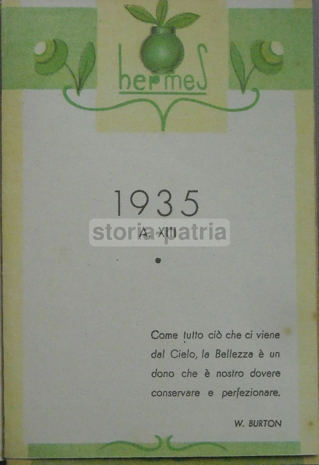 Hermes 1935 Pocket Calendar, Hyacinth Perfume, Milan, Advertising