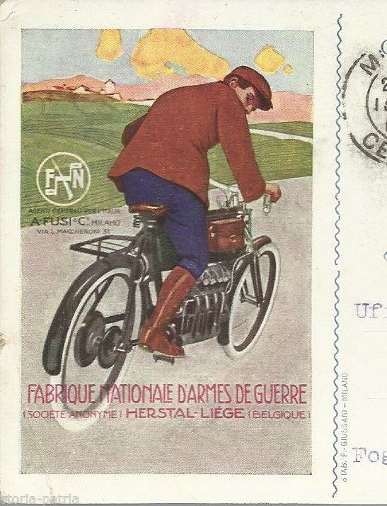 Cartolina Pubblicitaria Fabrique Nationale Herstal, Liegi, 1920