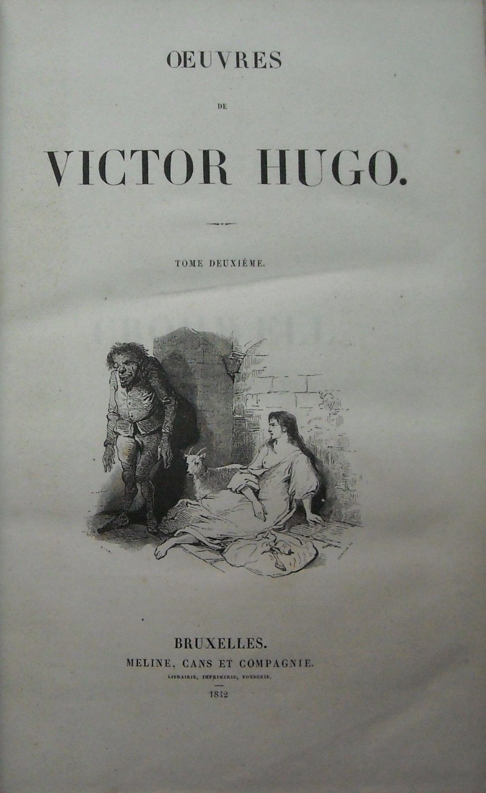 Victor Hugo: Oeuvres, Tomo II (1842). Legatura In Pelle, Illustrato, Teatro E Poesie