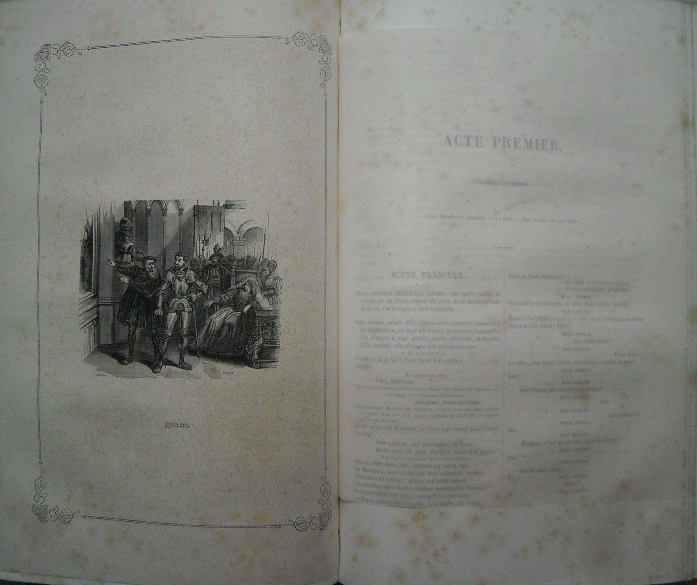 Victor Hugo: Oeuvres, Tomo II (1842). Legatura In Pelle, Illustrato, Teatro E Poesie