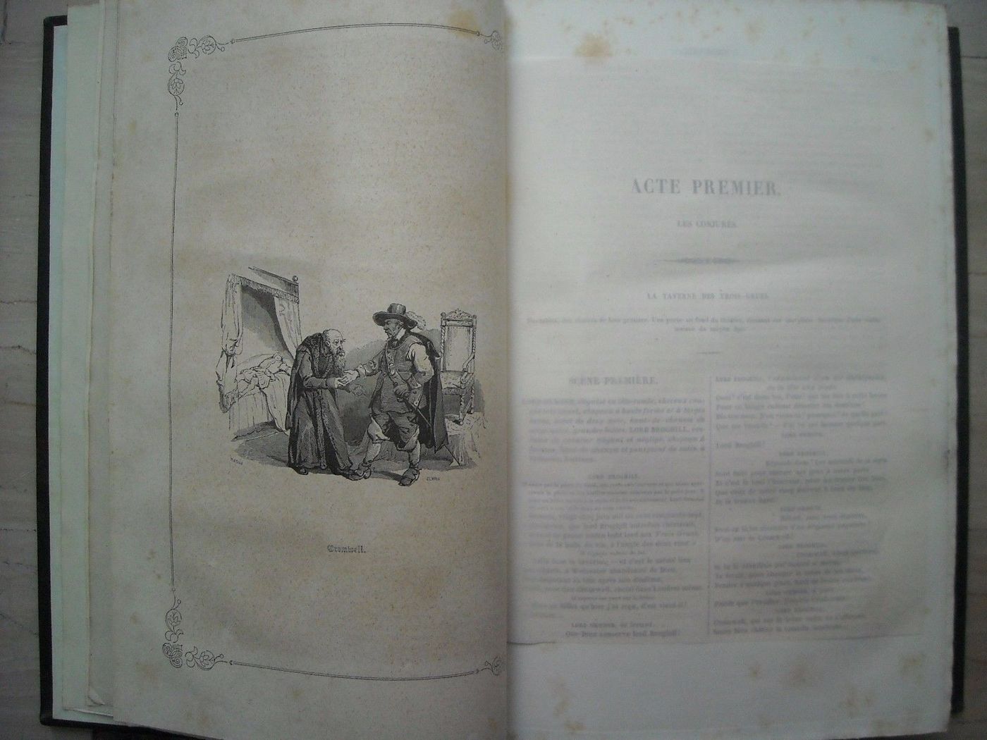 Victor Hugo: Oeuvres, Tomo II (1842). Legatura In Pelle, Illustrato, Teatro E Poesie