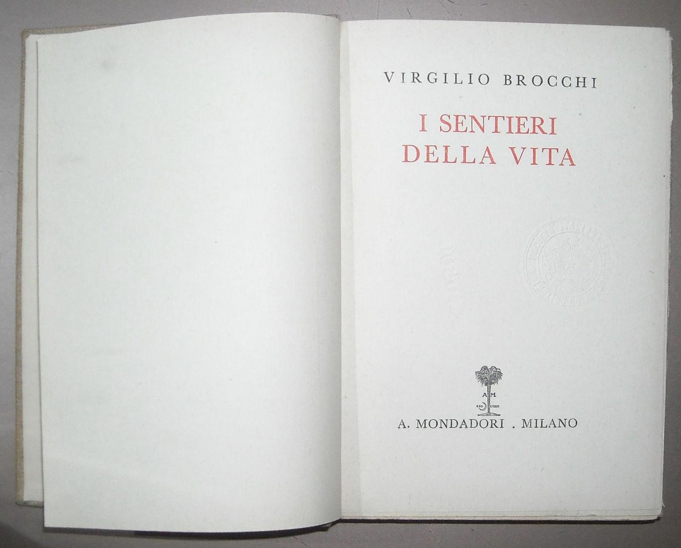 I Sentieri Della Vita, Virgilio Brocchi, 1937, Legatura Art Déco