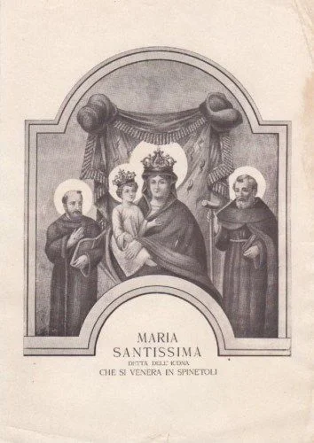 Icona Maria Santissima Spinetoli Marche Stampa Antica 1900