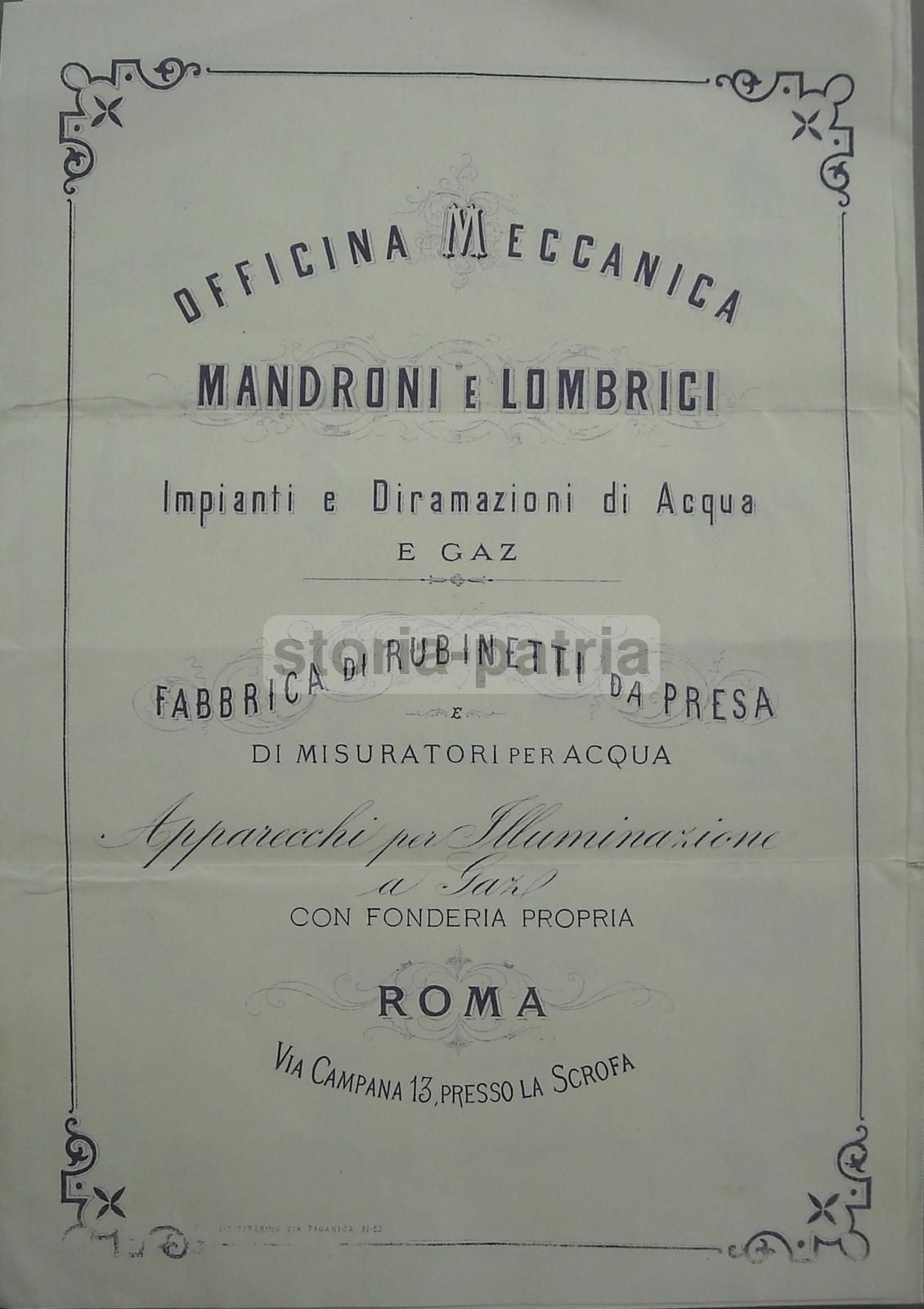 Pubblicità Antica Rubinetti E Misuratori Acqua Roma Anni '20