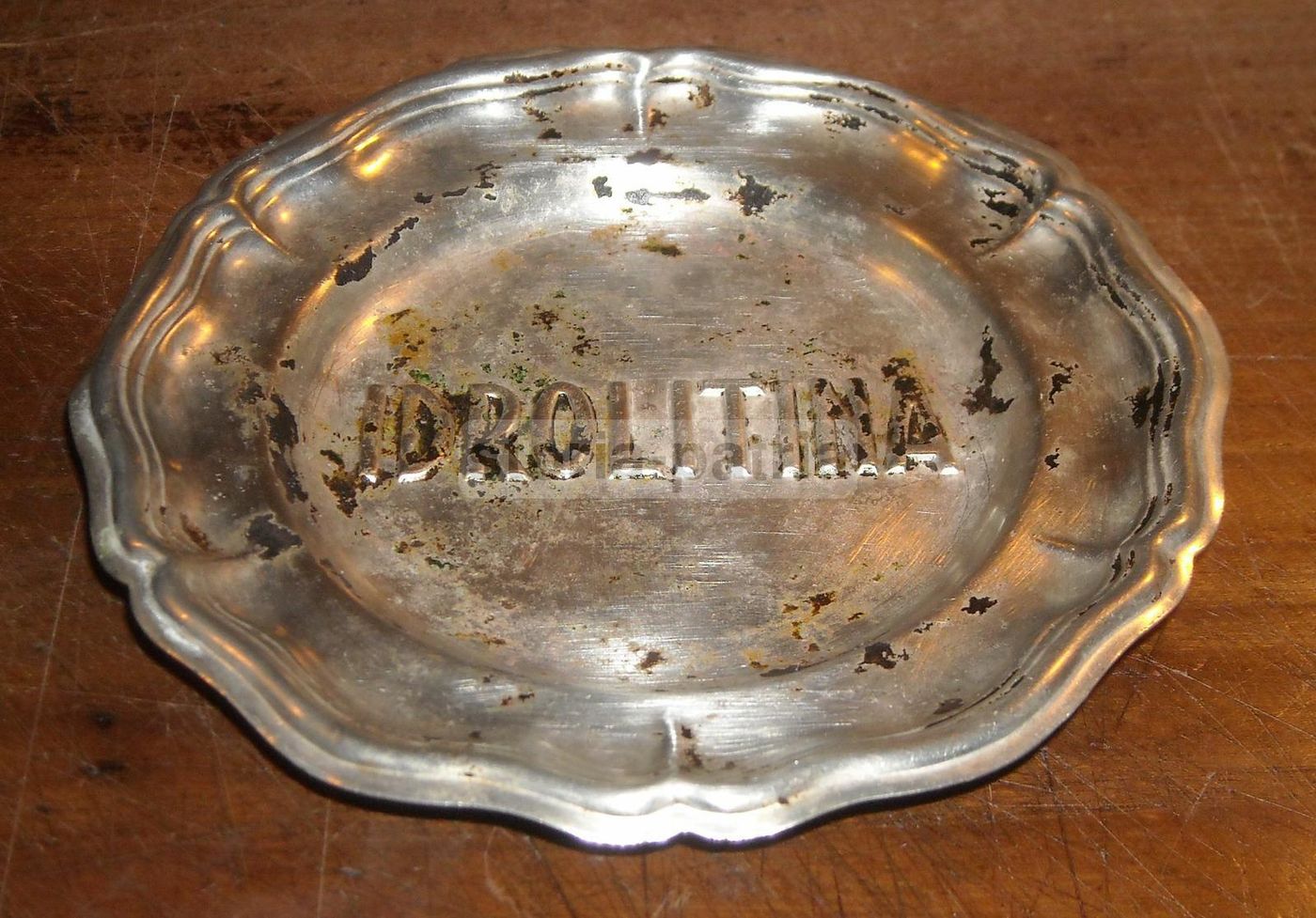 Vassoio Pubblicitario Idrolitina In Metallo, Circa 1930 1960