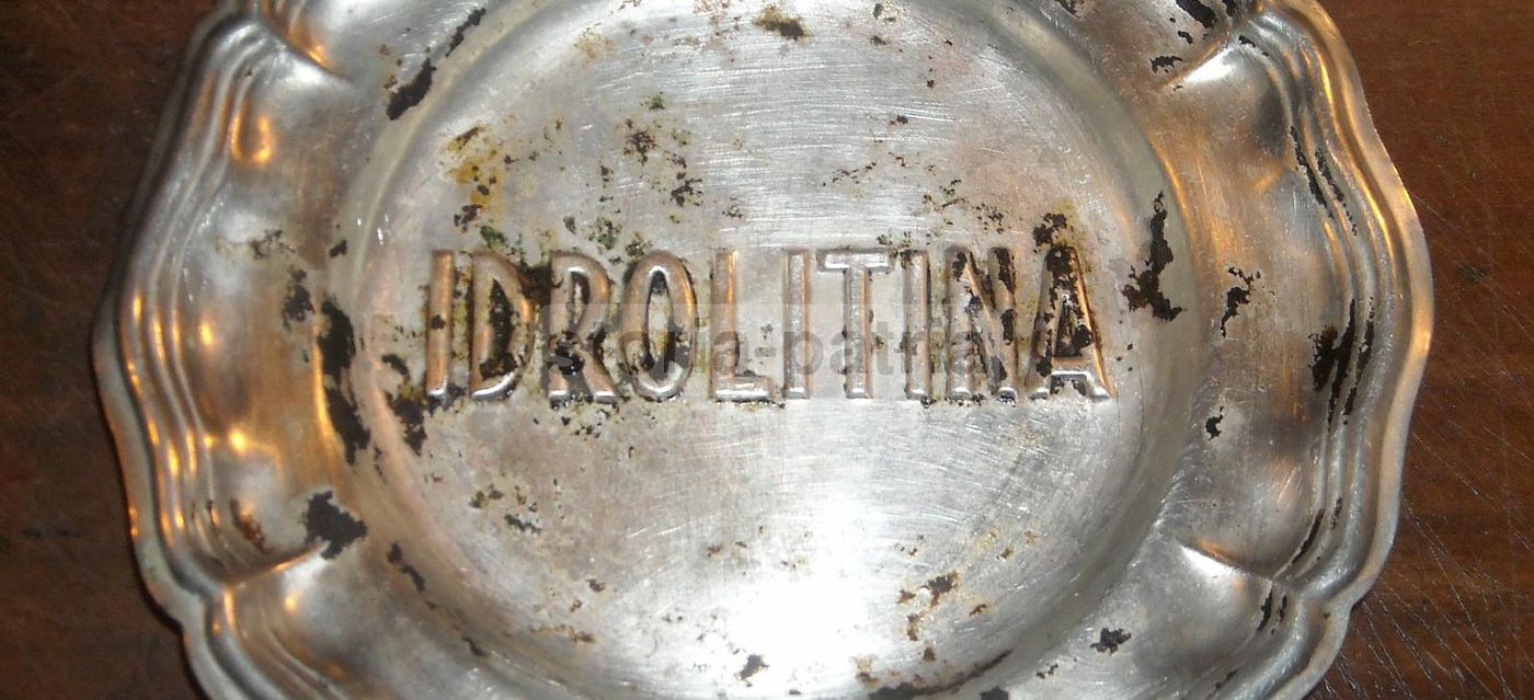 Vassoio Pubblicitario Idrolitina In Metallo, Circa 1930 1960