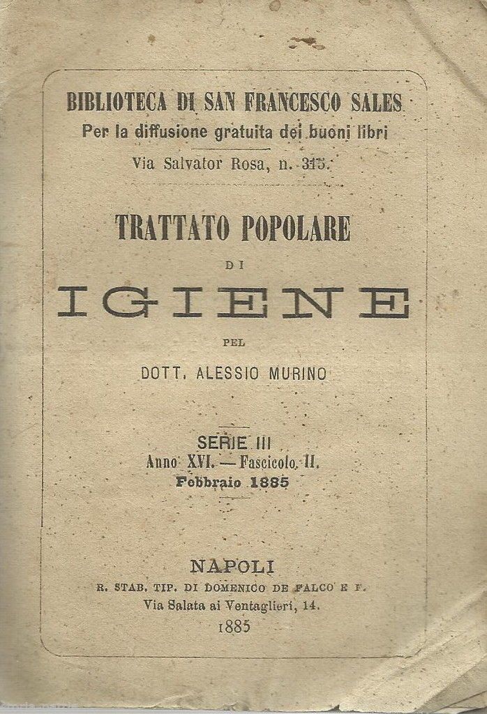 Alessio Murino: Trattato Popolare Di Igiene (1885). Barometro E Sangue.