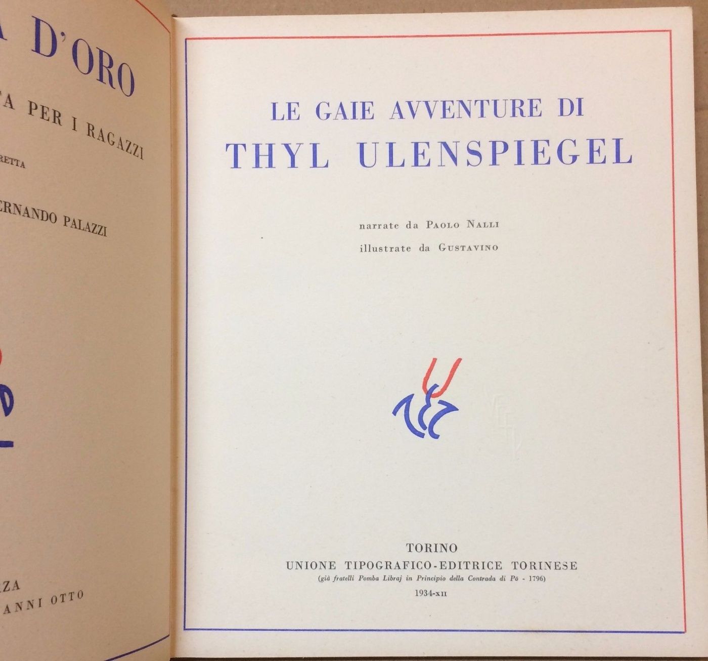 Thyl Ulenspiegel Illustrato Da Gustavino UTET 1934 Scala d'Oro