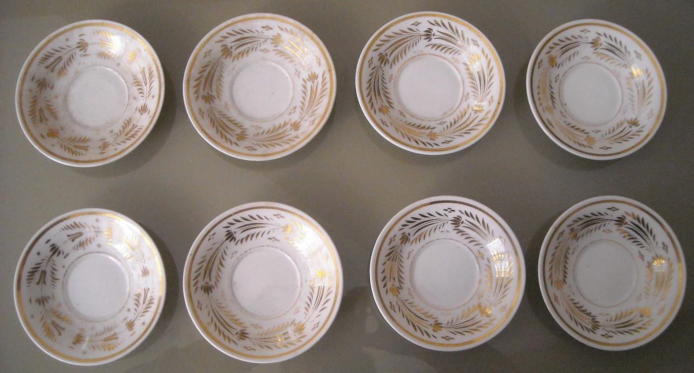 Servizio Da Caffè In Porcellana Con Decori Dorati Epoca Impero