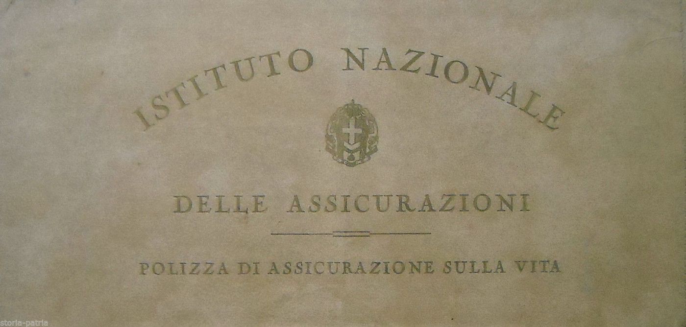 Astuccio Porta Polizze Vita Ina Assicurazioni, Epoca Anni 30 40