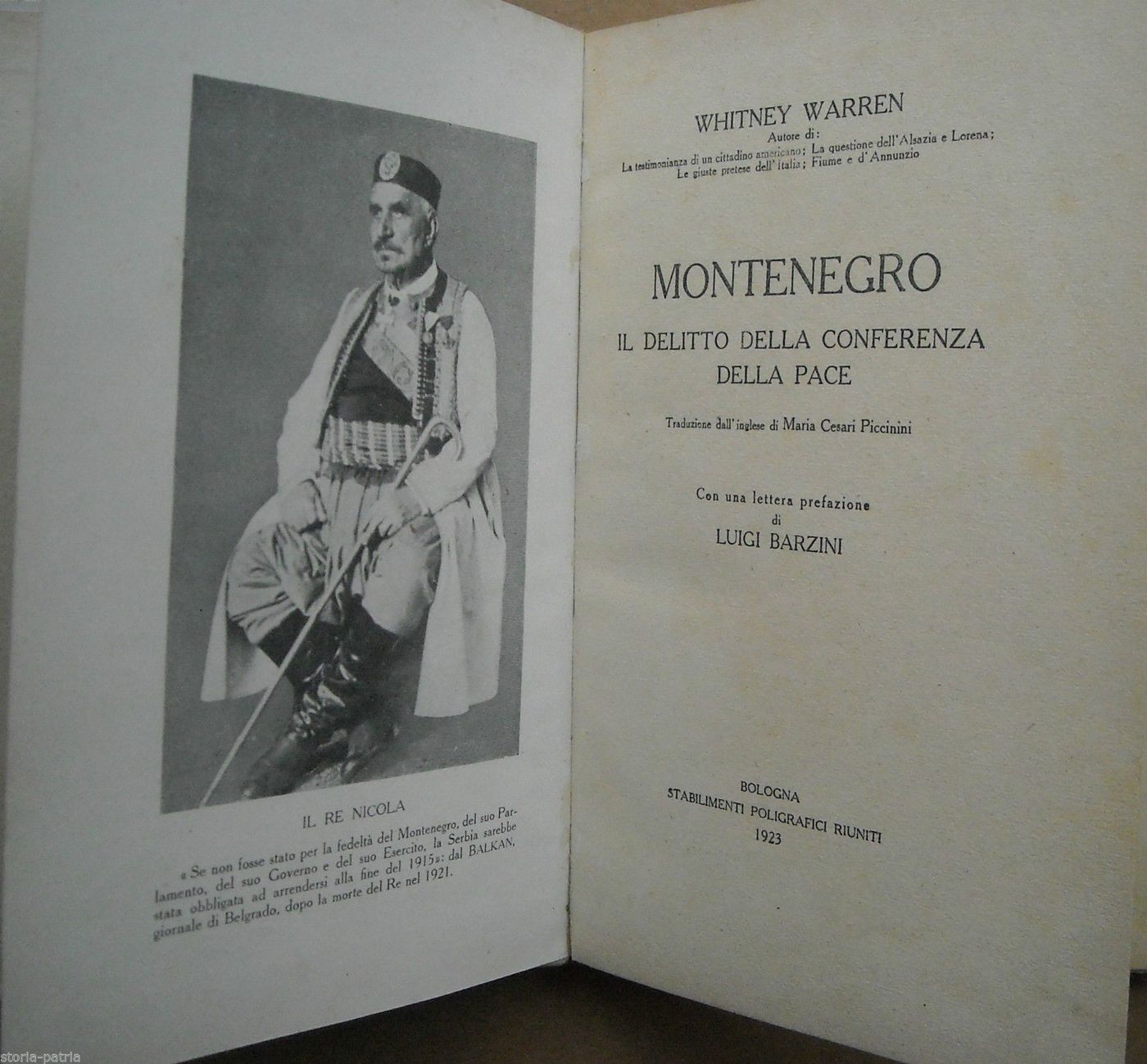 Montenegro, Indipendenza 1923. Whitney Warren, Il Delitto Della Conferenza Della Pace