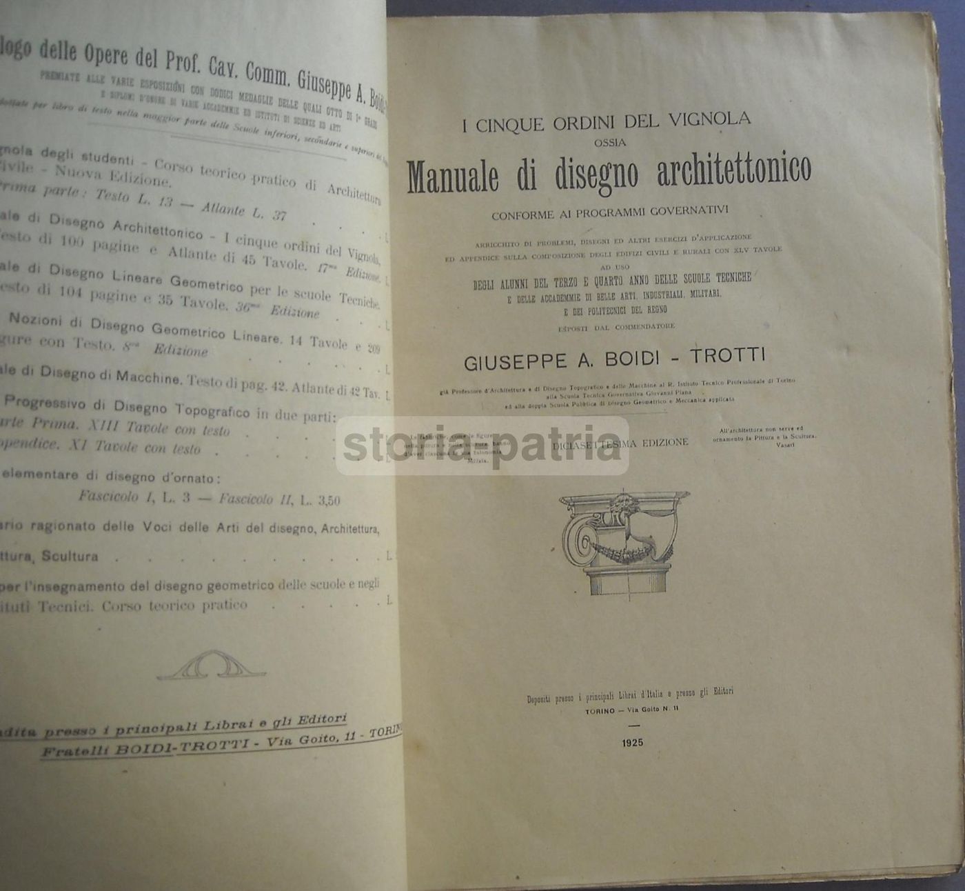 I Cinque Ordini Del Vignola Ossia Manuale Di Disegno Architettonico (1925)