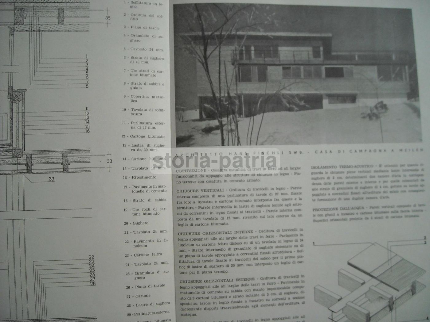 Casa Di Campagna A Meilen, Hans Fischli, 1942. Stampa d'Architettura