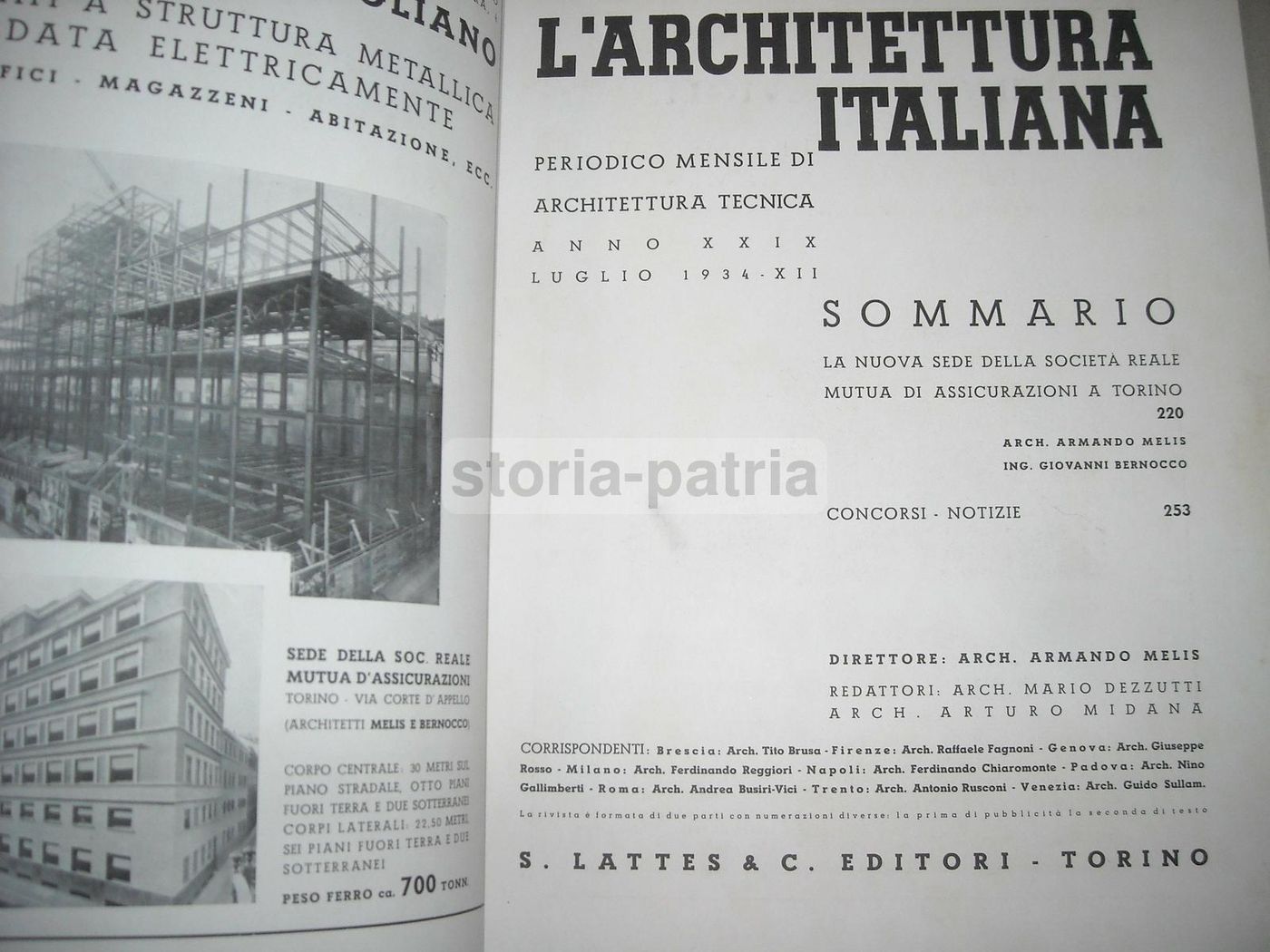 Architettura Italiana 1934: Sede Reale Mutua Torino, Melis E Bernocco