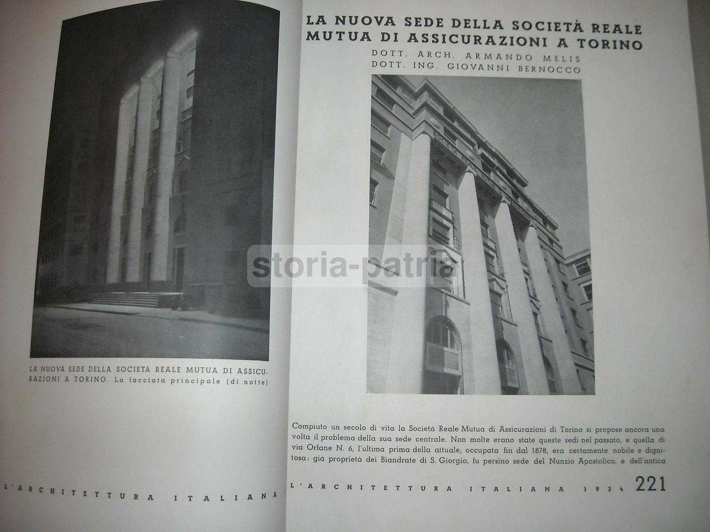 Architettura Italiana 1934: Sede Reale Mutua Torino, Melis E Bernocco