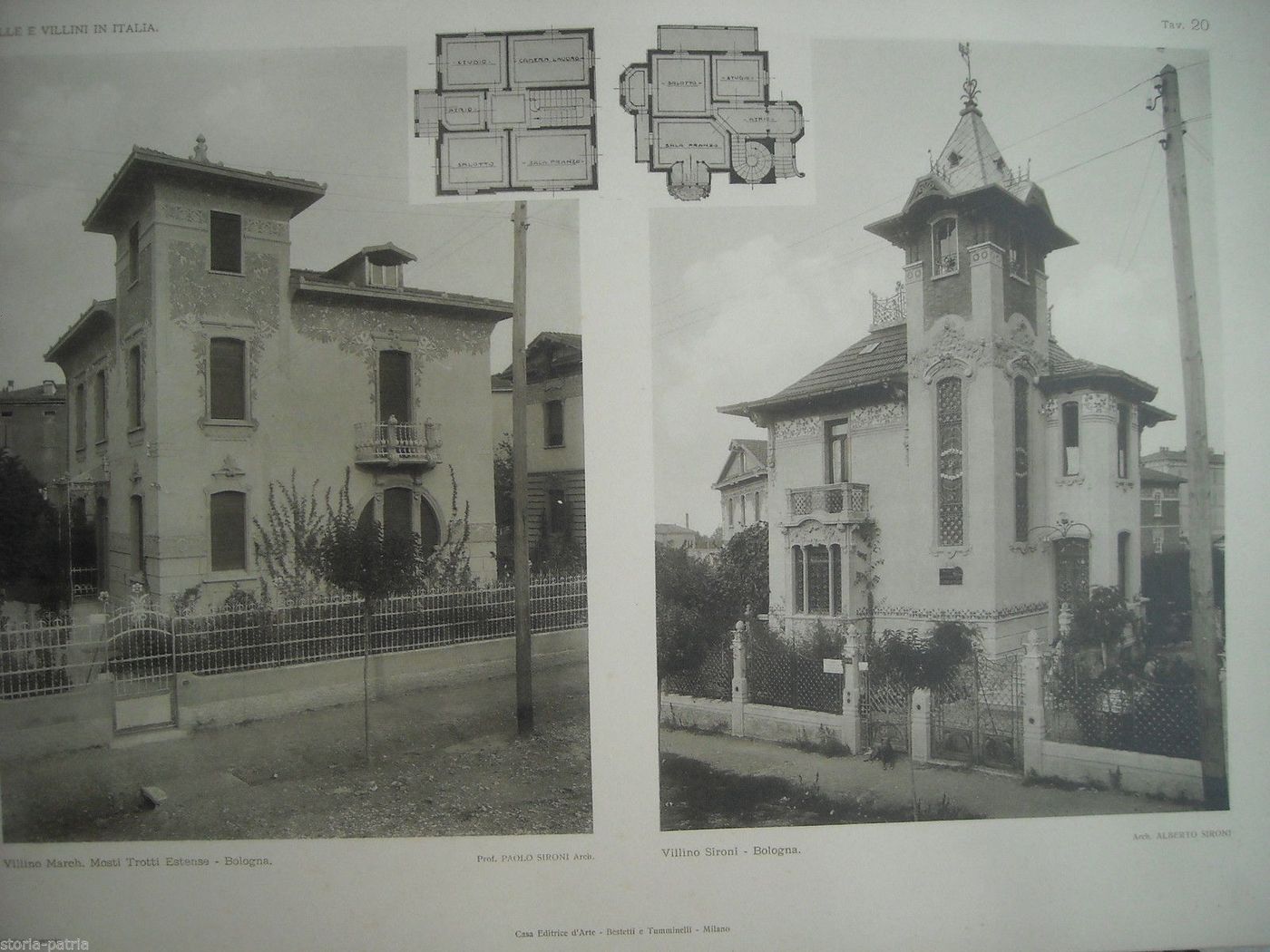 Ville A Bologna Degli Architetti Paolo E Alberto Sironi, Anni '20, Bestetti E Tumminelli