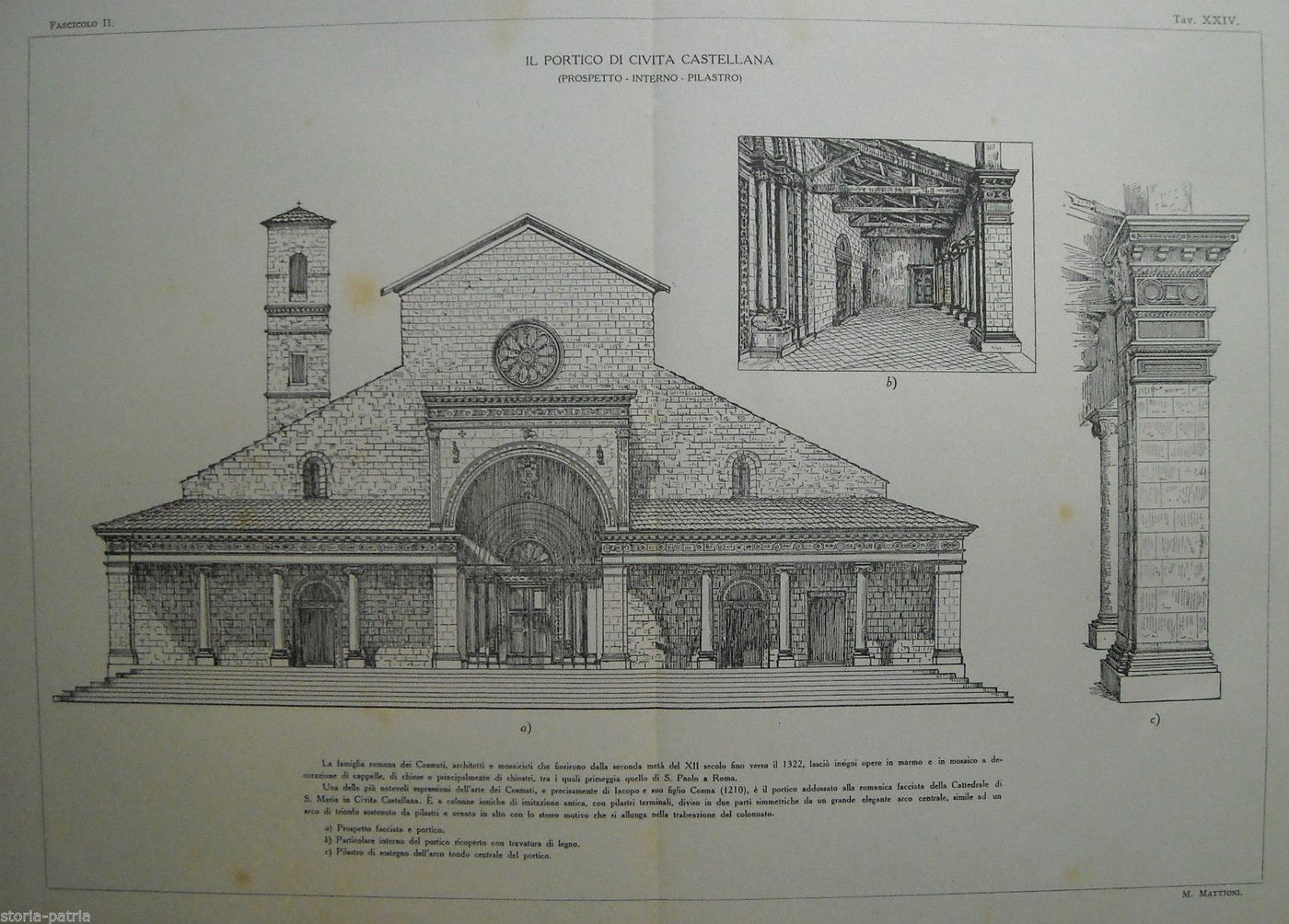 Stampa Della Cattedrale Di Santa Maria A Civita Castellana: Portico E Dettagli Dei Cosmati
