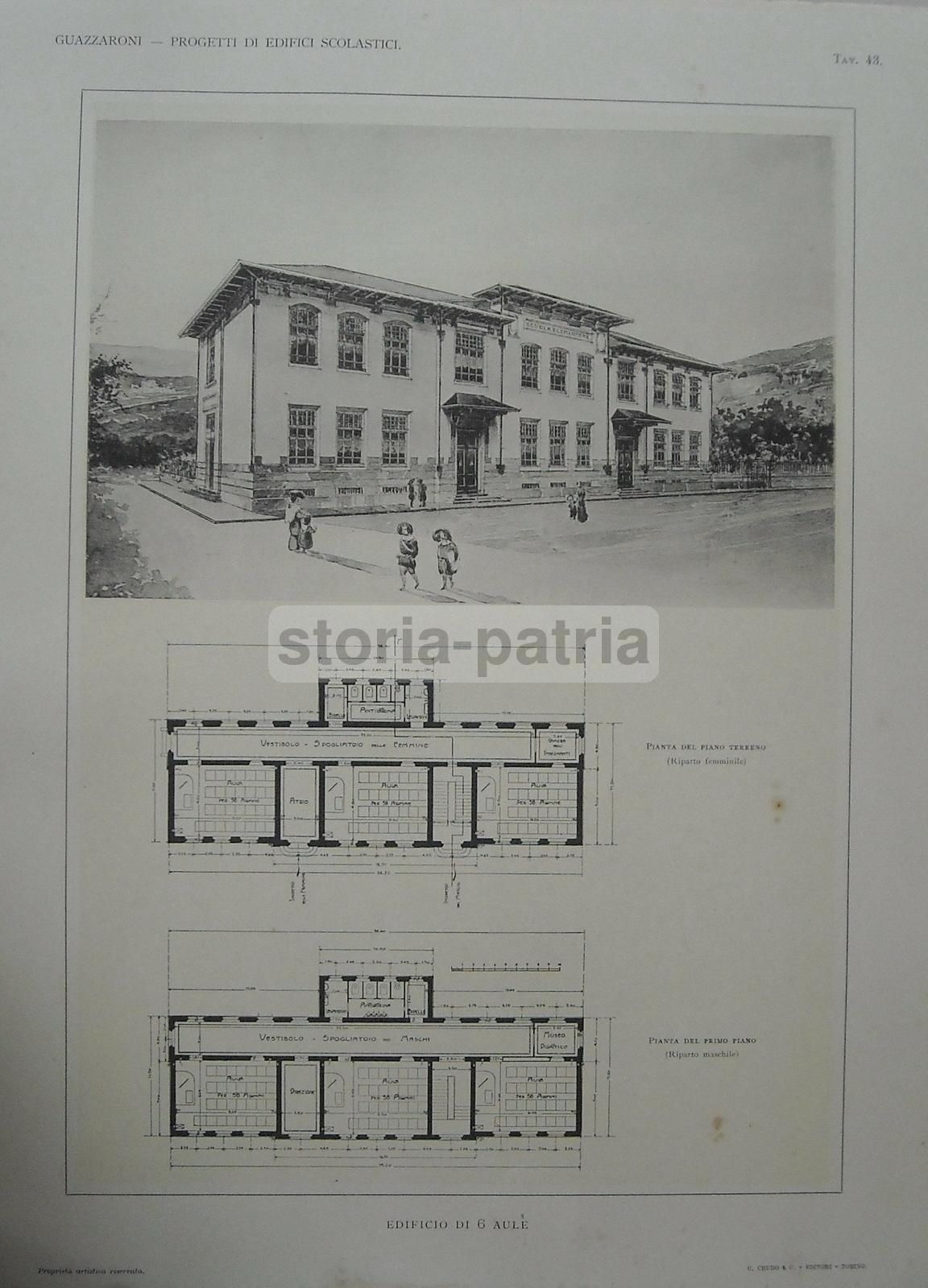 Progetti Di Edifici Scolastici: 60 Tavole, Angelo Guazzaroni, Torino, Circa 1920