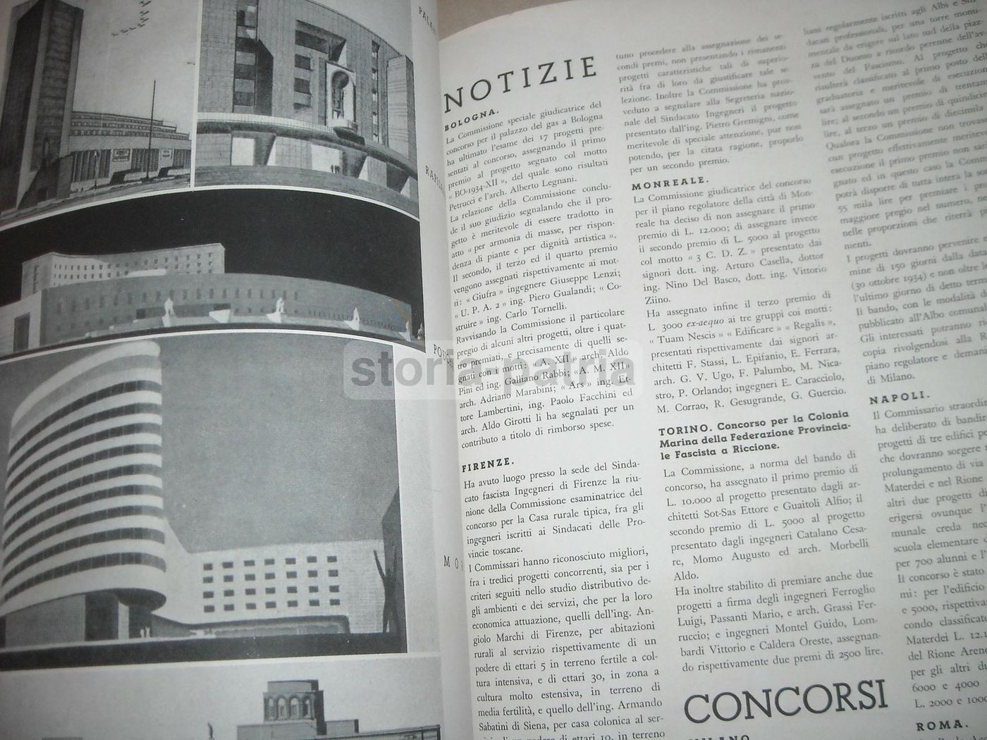 L'Architettura Italiana 1934: Concorso Palazzo Del Littorio, Roma