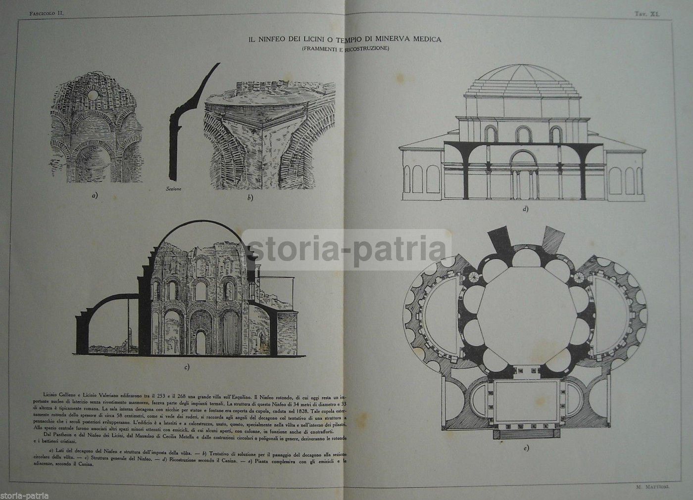 Ninfeo Dei Licini O Tempio Di Minerva Medica, Stampa Architettonica