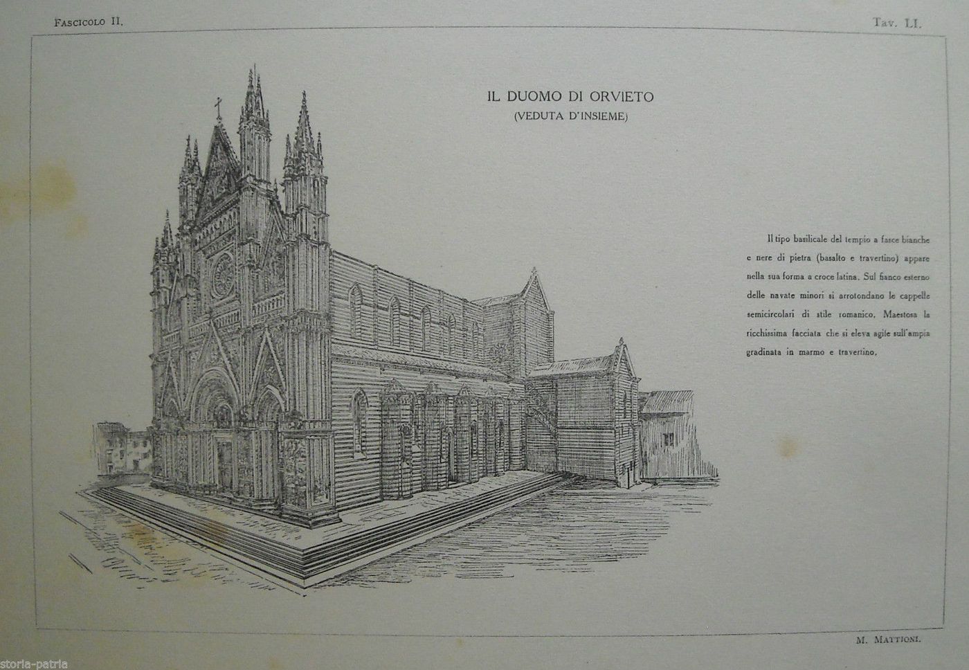 Stampe Antiche Del Duomo Di Orvieto, Architettura Gotica Anni '50