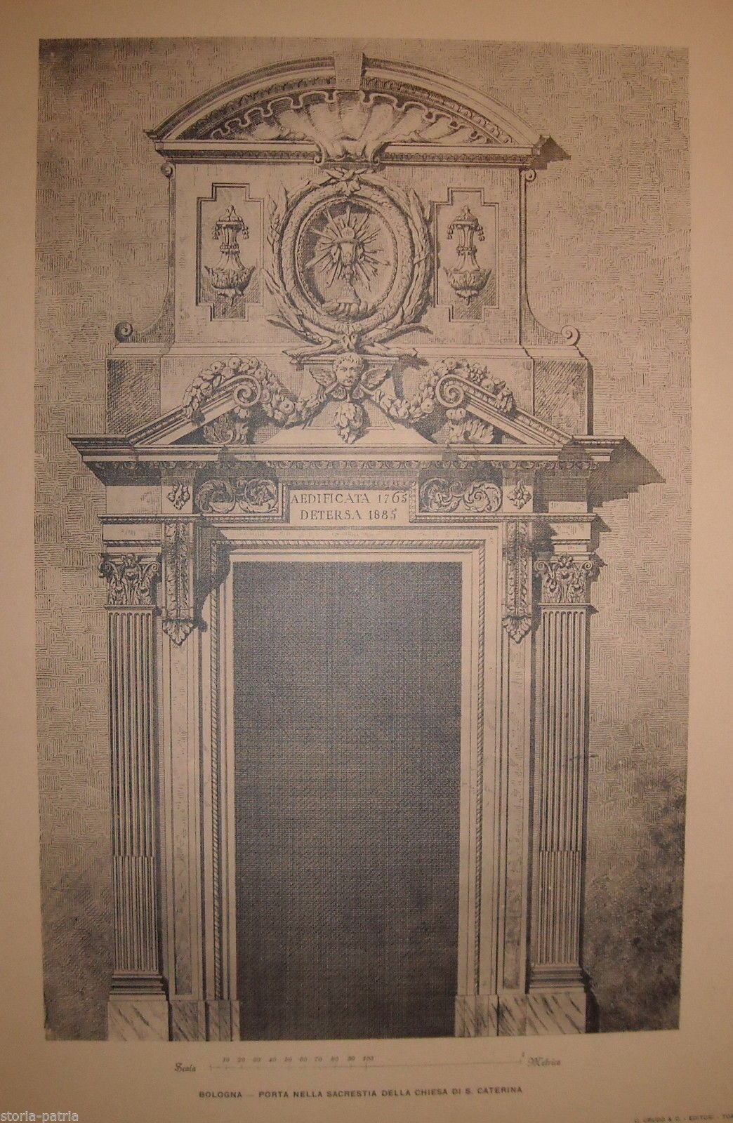 Porta Della Sacrestia Della Chiesa Di Santa Caterina, Bologna. Stampe Architettoniche.