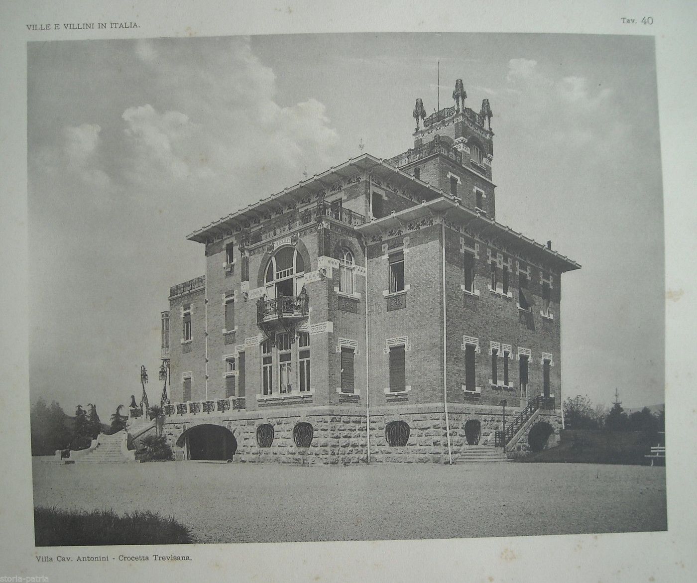 Villa Antonini, Crocetta Trevisana: Stampa Antica Di Architettura Veneta
