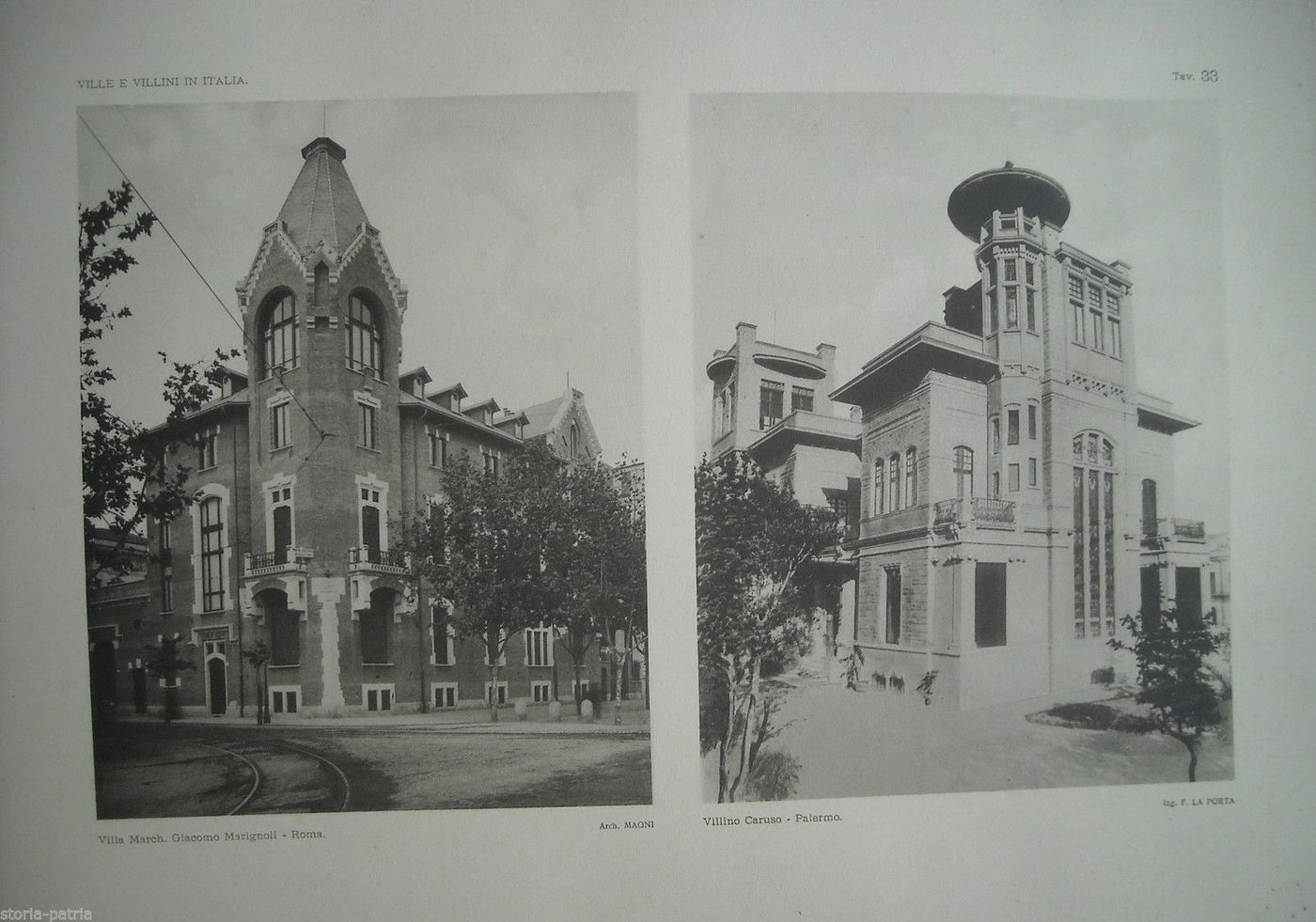 Villa Marignoli Roma E Villino Caruso Palermo: Architettura Anni '20