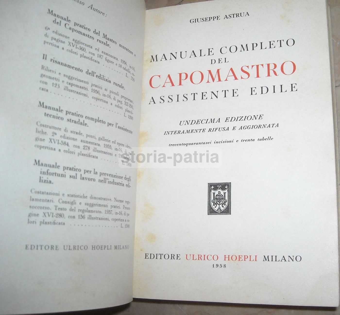Manuale Completo Del Capomastro: Assistente Edile   Giuseppe Astrua (1958)