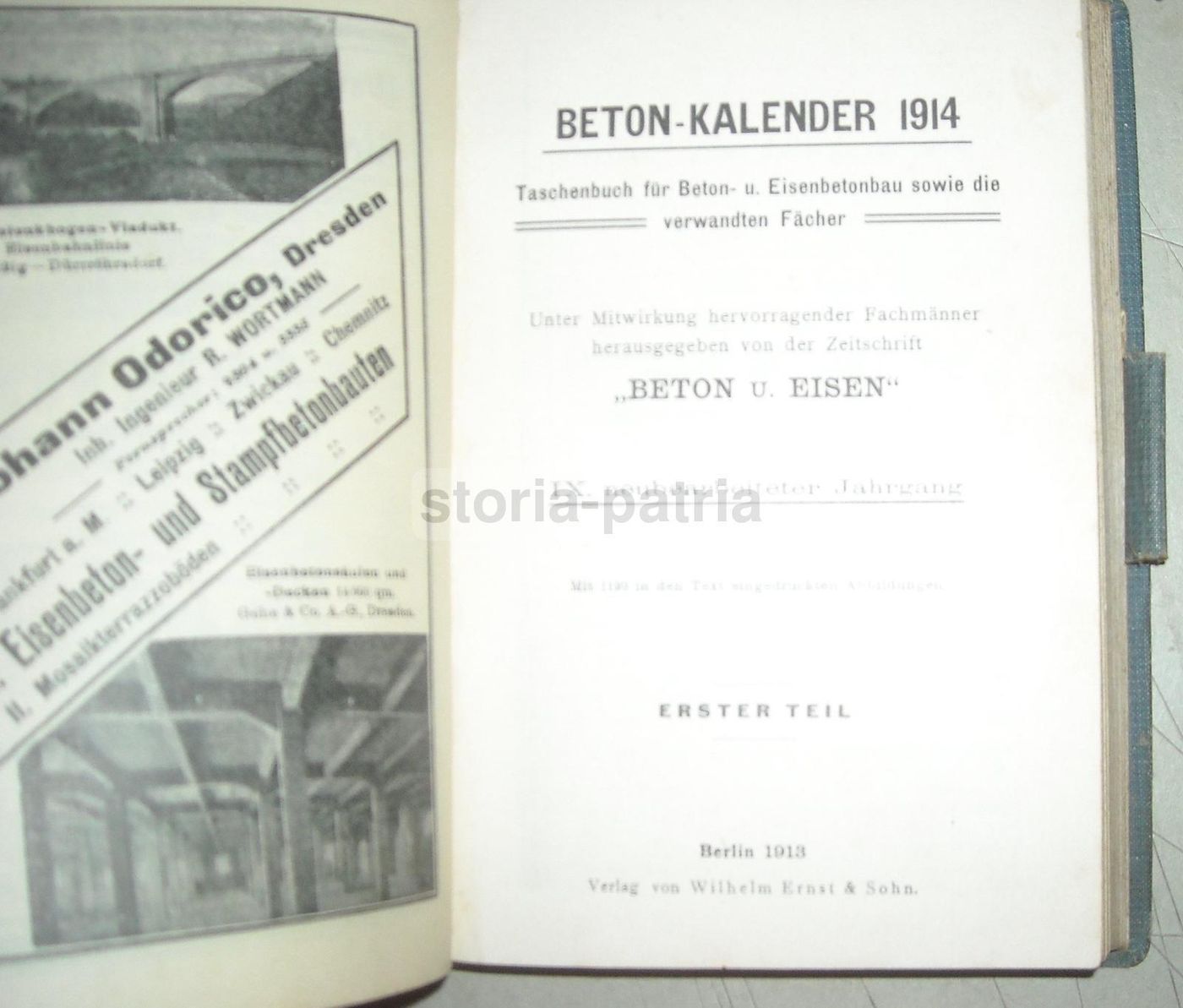 Beton Kalender 1914: Agenda Storica d'Ingegneria Del Cemento In Lingua Tedesca