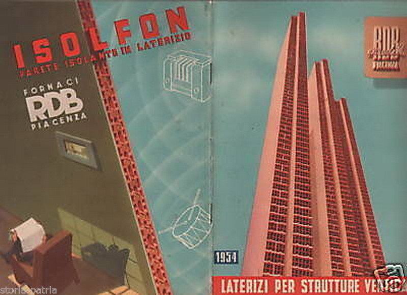 RDB Isolfon Piacenza 1954 Catalogo Laterizi Refrattari Fornaci