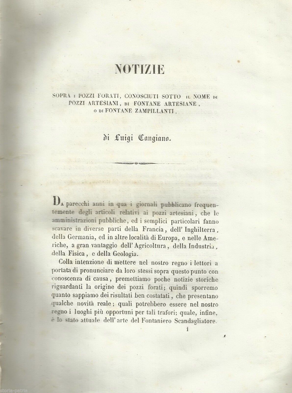 Pozzi Artesiani Napoli Puglia Calabria Luigi Cangiano 1846