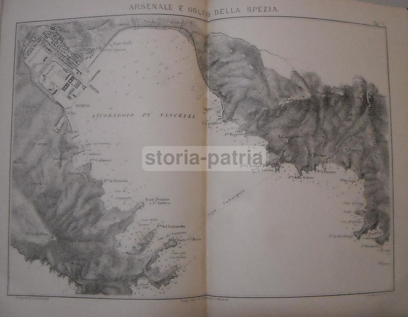 Mappa Antica Dell'Arsenale E Del Golfo Della Spezia, Fine '800, Vallardi