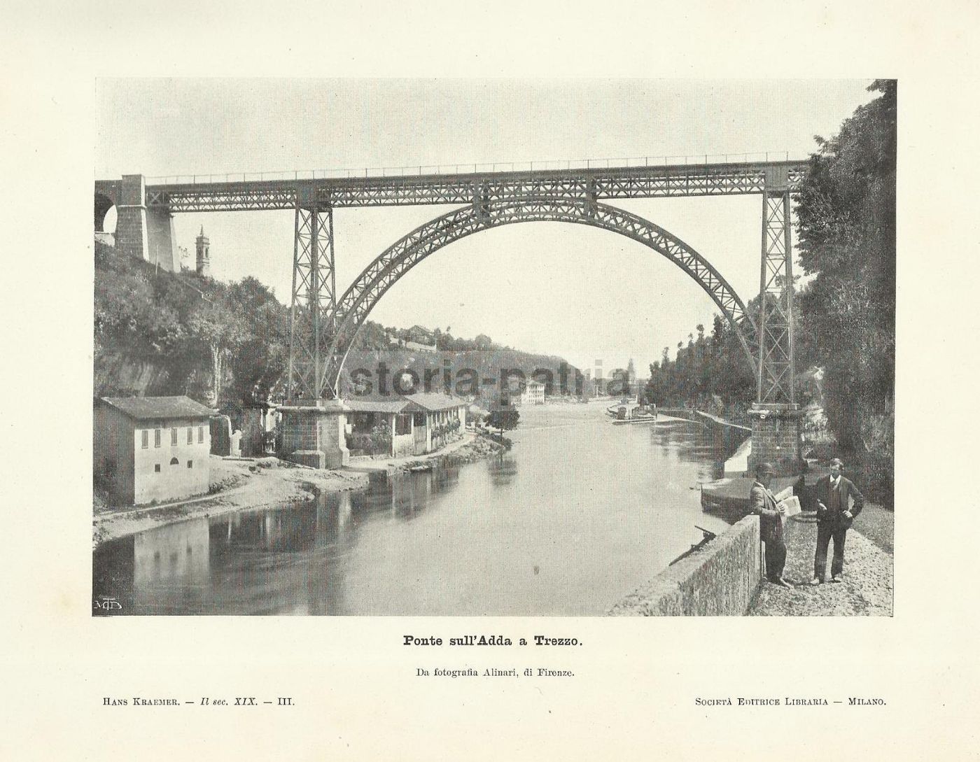 Ponte Sull'Adda A Trezzo, Stampa Antica Da Fotografia Alinari, Anni '20
