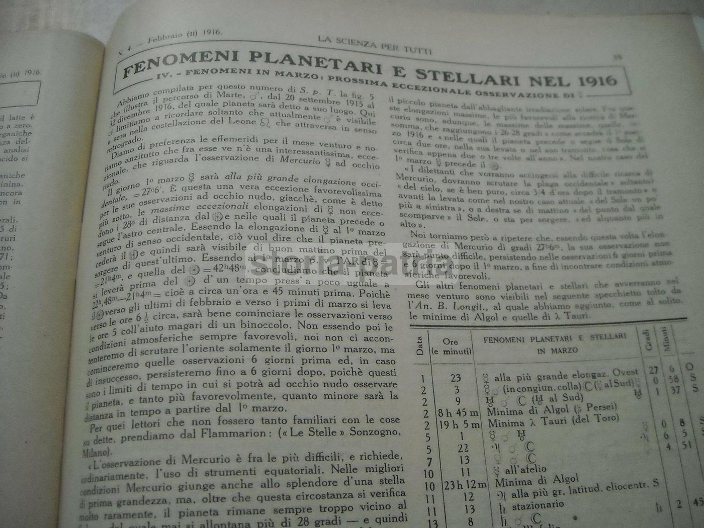 La Scienza Per Tutti 1916: Ponti, New York, Manhattan, Luna E Calabria