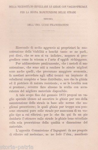 Franceschini, Crivellatura Ghiaie E Manutenzione Strade, Bologna, Fine '800