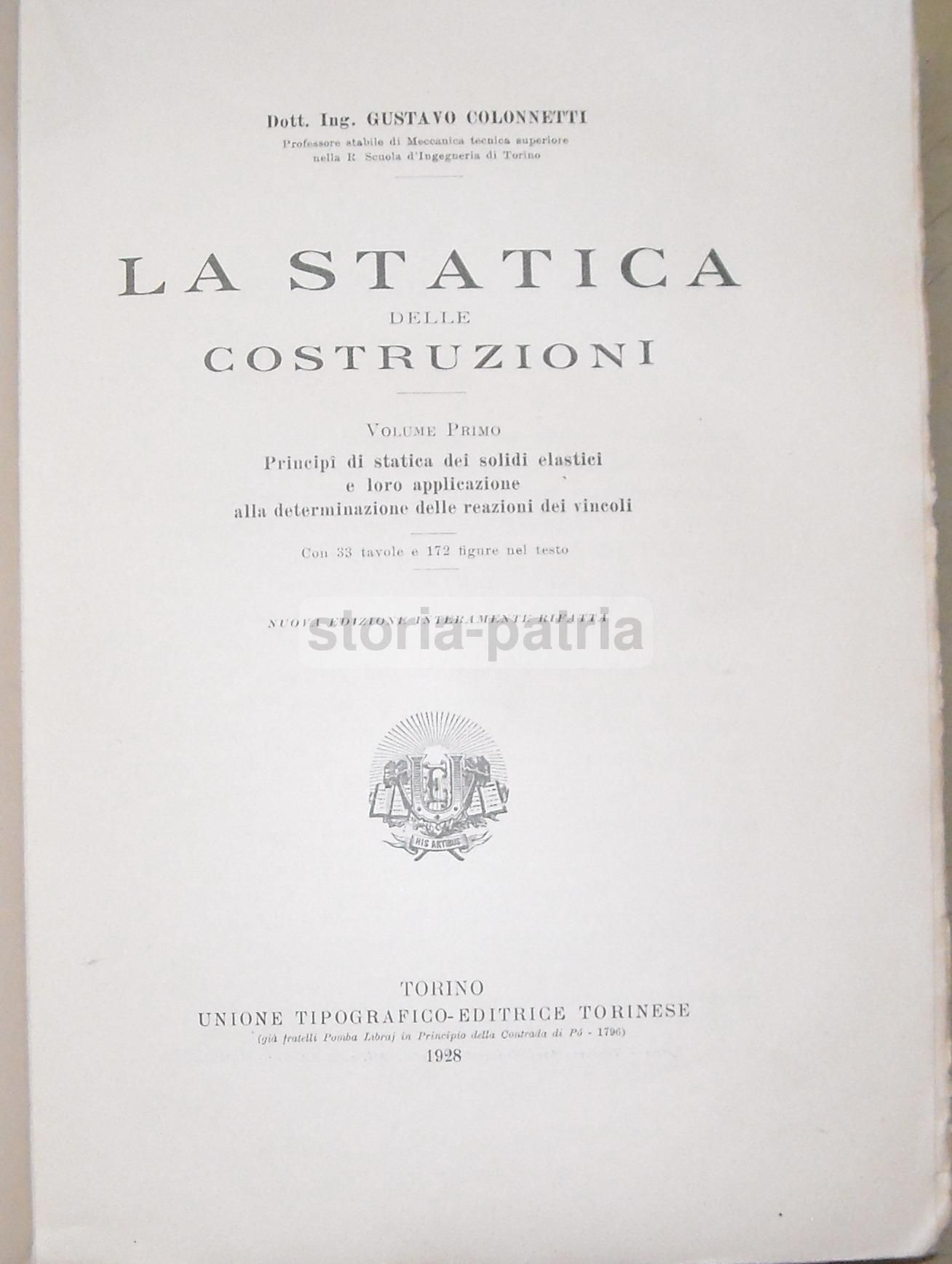 La Statica Delle Costruzioni   Gustavo Colonnetti   1928