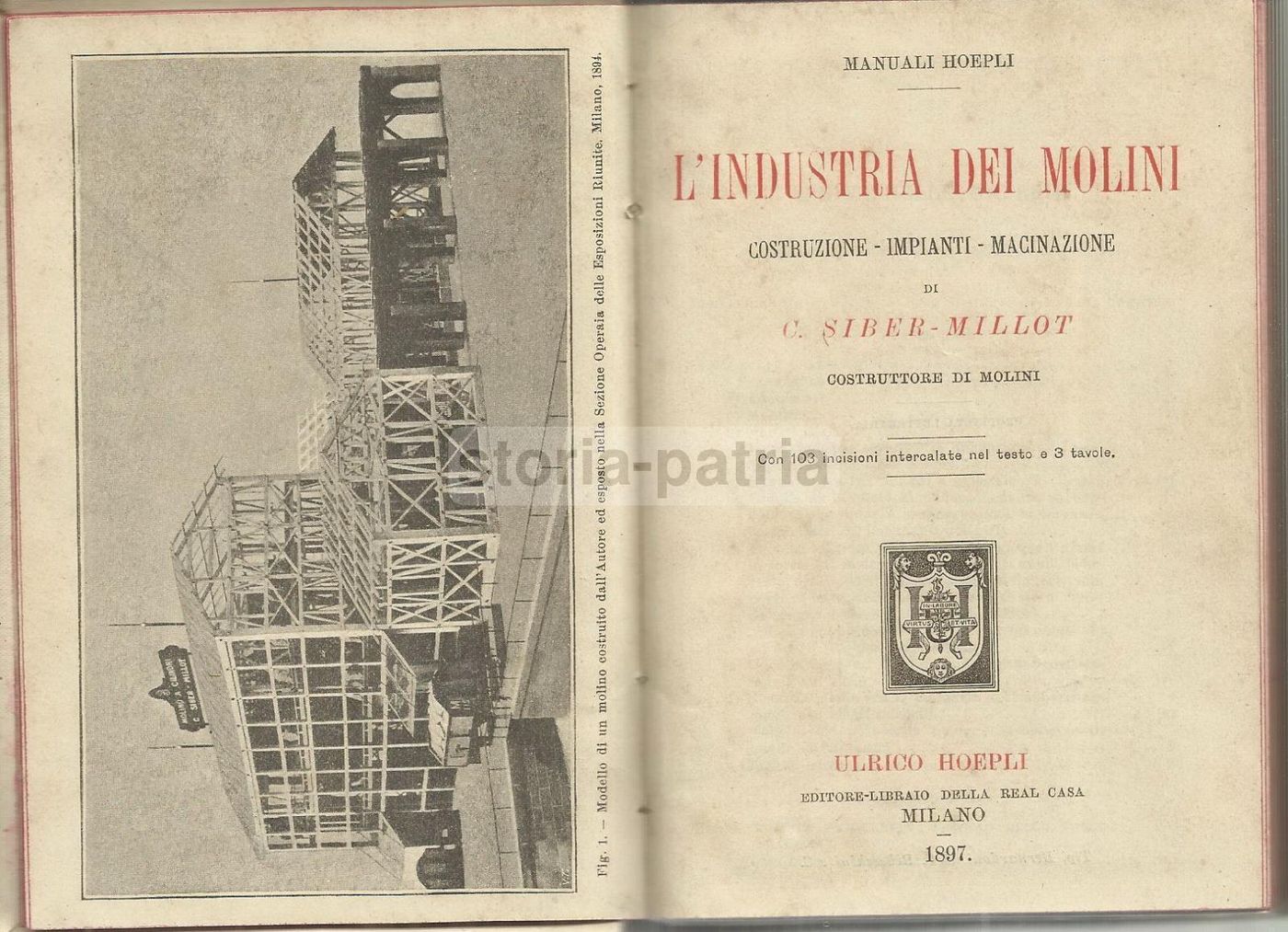 L'Industria Dei Molini (C. Siber Millot)   Hoepli, 1897