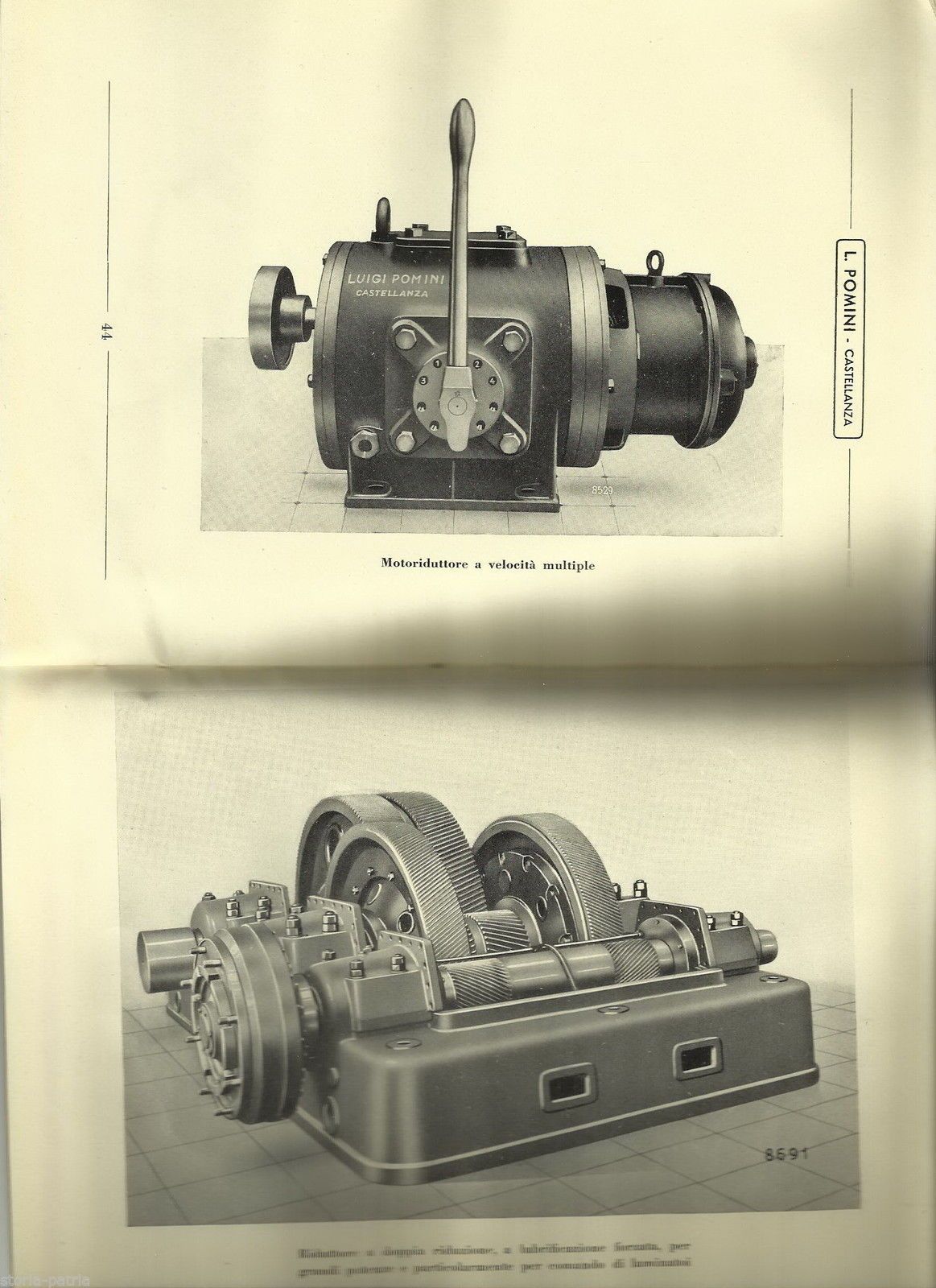 Catalogo Pomini Organi Normali Per La Trasmissione Del Moto TR 151 Castellanza Anni '50