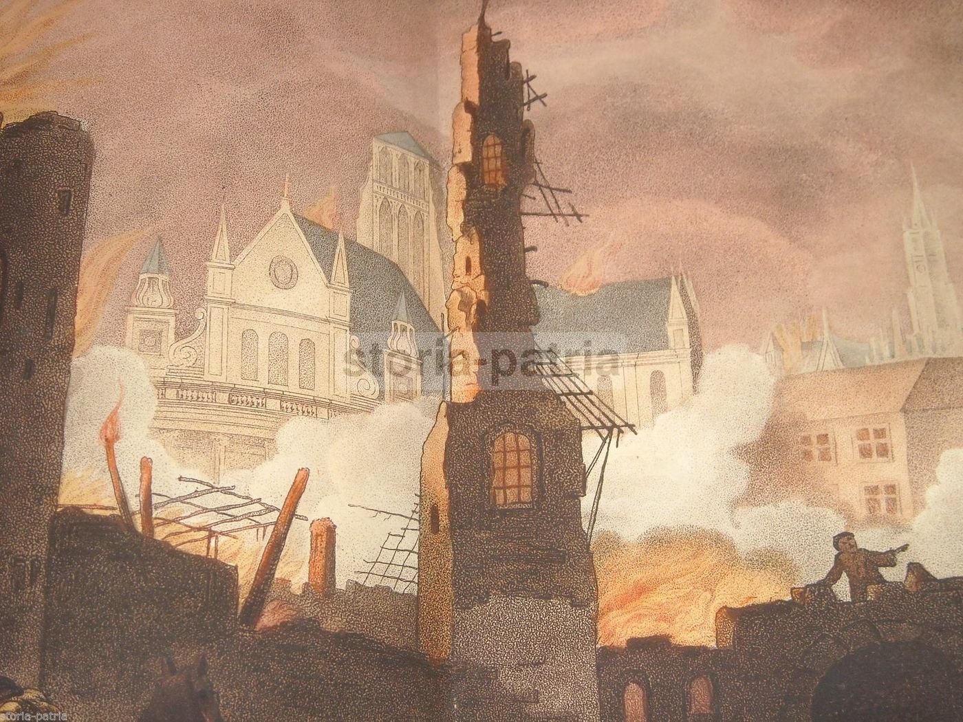 Incisione Del Grande Incendio Di Londra Del 1666, W. Birch, 1792