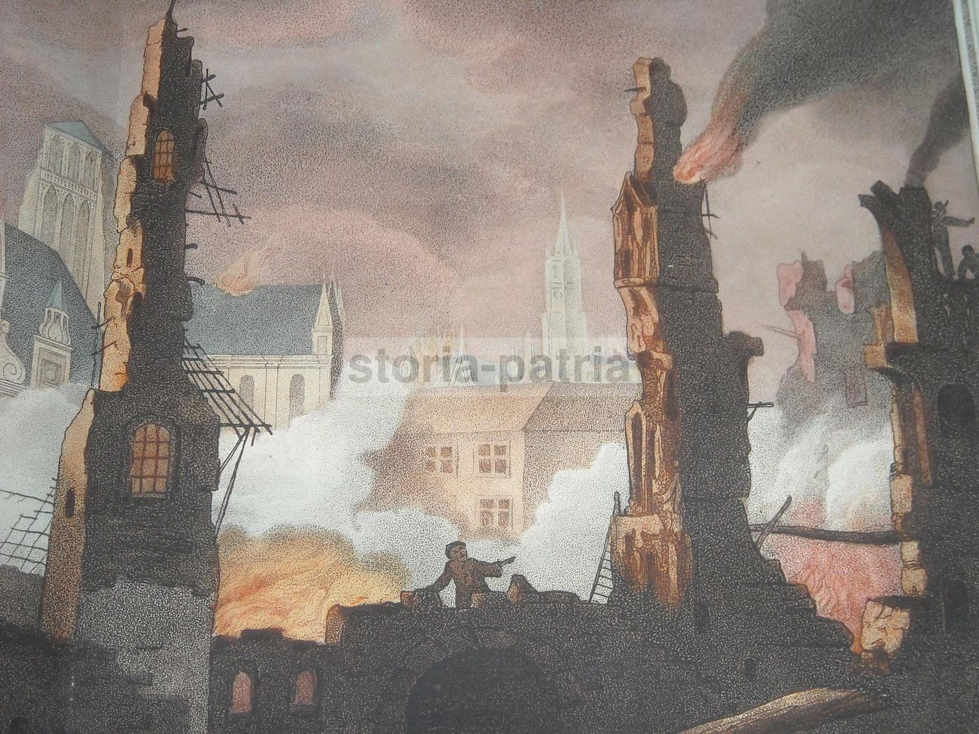 Incisione Del Grande Incendio Di Londra Del 1666, W. Birch, 1792