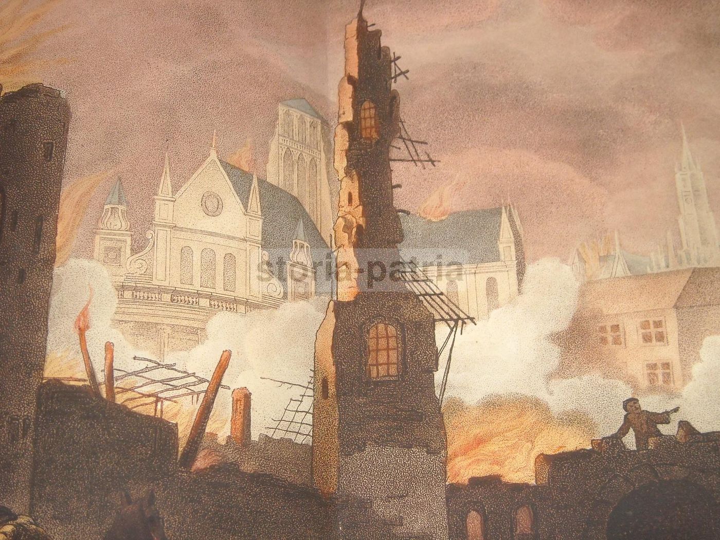 Incisione Del Grande Incendio Di Londra Del 1666, W. Birch, 1792