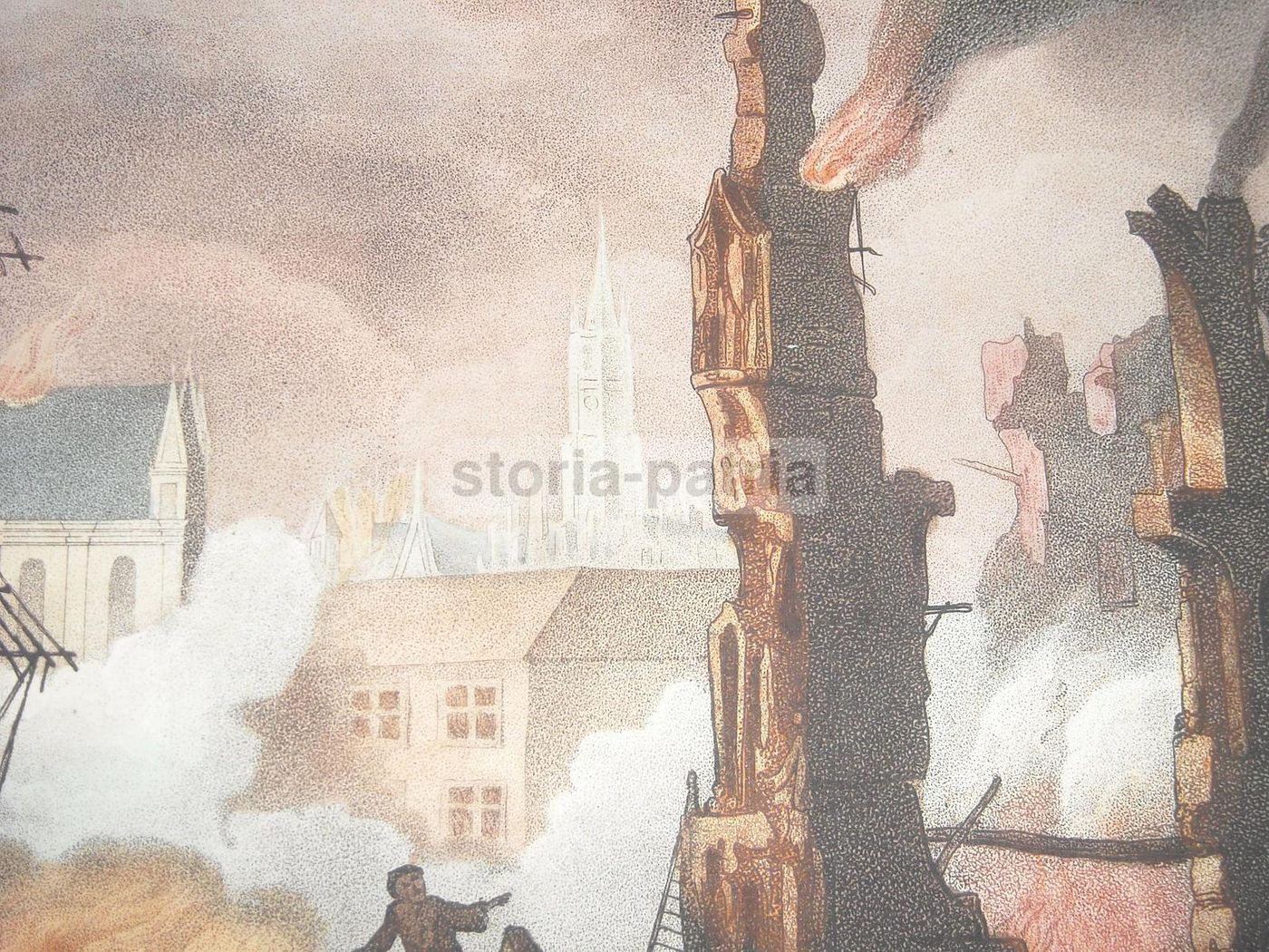Incisione Del Grande Incendio Di Londra Del 1666, W. Birch, 1792