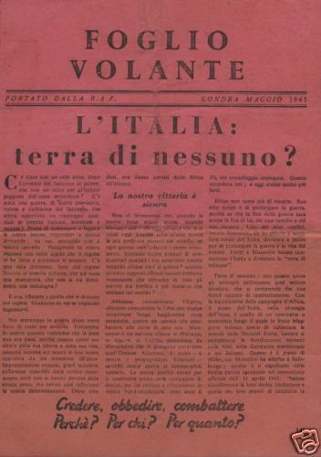 Volantino Propagandistico R.A.F. Maggio 1943   L'Italia: Terra Di Nessuno?